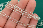 5x15mm Sterling silver ROUND Paper Clip Chain