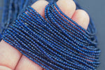 2mm Crystal Round 1 or 2 or 5 or 10 STRANDS- 14.5 inch strand- Navy Blue