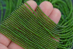 2mm Crystal Round 1 or 2 or 5 or 10 STRANDS- 14.5 inch strand- Dark Peridot Green