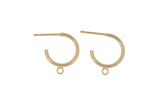 Gold Filled Bass Stud Hoop Earring- 14/20 Gold Filled- USA Product- 12mm- 2 pcs