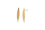 2pc 18kt Gold Earrings Stud Shield Earrings- 2 pcs Per prder- 4x23mm Earring