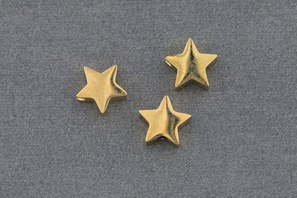 Gold Star Beads 8mm WATERPROOF Earrings Tarnish Resistant- Tungsten Jewelry- 1pc per order