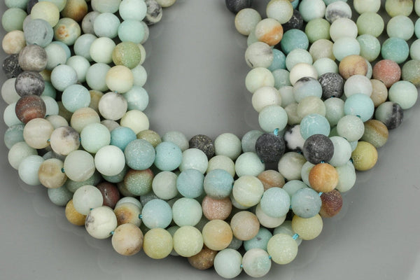 AMAZONITE Beads MATTE/MATT Best Quality Round sizes 4mm, 6mm, 8mm, 10mm, 12mm, 14mm- Full Strand- 15.5 Inches- Matte Finish - Full Strand