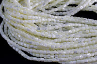 Iridescent White Mother of Pearl MOP Shell Barrel Beads- 6mm- 15.5'' Strand Shell Beads