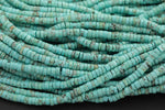 4mm Natural Magnesite Turquoise Heishi Beads Rondelle 15.5-16" Gemstone Beads