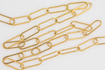 Gold Filled Flat Tubed Chain, Elongated Oval Chain, 5 x 15 mm links, , Wholesale, USA Made, Chain by foot- Paper Clip Chain