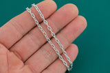 Sterling Silver Chain Mariner Chain 3mm Mariner's Chain 925 SS Made in USA by the Foot 925ss #25