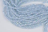 4mm or 6mm or 8mm Crystal Rondelle -2 or 5 or 10 STRANDS- Light Tanzanite AB