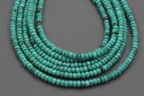 Natural TURQUOISE Faceted Roundel 4mm Dark Green Gemstone Beads