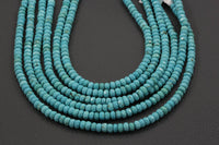 Natural TURQUOISE Faceted Roundel 4mm Dark Green Gemstone Beads