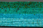 Natural TURQUOISE Faceted Roundel 4mm Dark Green Gemstone Beads