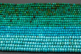 Natural TURQUOISE Faceted Roundel 4mm Dark Green Gemstone Beads