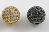 12mm  Cubic Zirconia Rhinestone Pave ROUND Ball 3 colors