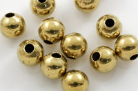 BRASS Beads - Round Seamless Beads Balls - All Sizes
