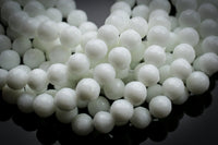 Natural White Jade, High Quality in Faceted Round, 4mm, 6mm, 8mm, 10mm, 12mm- Full 15.5 Inch Strand Gemstone Beads