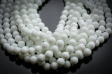 Natural White Jade, High Quality in Faceted Round, 4mm, 6mm, 8mm, 10mm, 12mm- Full 15.5 Inch Strand Gemstone Beads