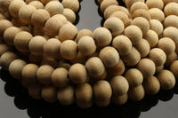 Natural Lt Sandal Wood, High Quality in Round Gemstone Beads