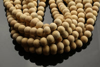 Natural Lt Sandal Wood, High Quality in Round Gemstone Beads