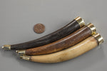 Boho Horn Pendant Connector-- Tibetan Handcrafted Teeth/ Tusk / 3 Colors