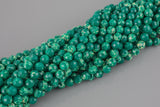 Natural Dark Emerald Sea Sediment Jasper High Quality in Faceted Round Gemstone Beads