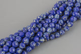 Natural Sapphire Sea Sediment Jasper High Quality in Faceted Round-Full Strand 15.5 inch Strand Gemstone Beads