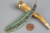 ETSY Exclusive Item- Brass Feather Set in Crystal Pave