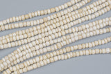 Natural African Light Tan Glass Beads, Irregular Roundel, 4mm Size, long strands. 23" Gemstone Beads