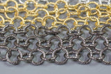Texturized CHAIN by the ROLL!!! Texturized Round Steel Chain. Nice and Heavy. Gunmetal, Gold, and Dark Silver Plated.