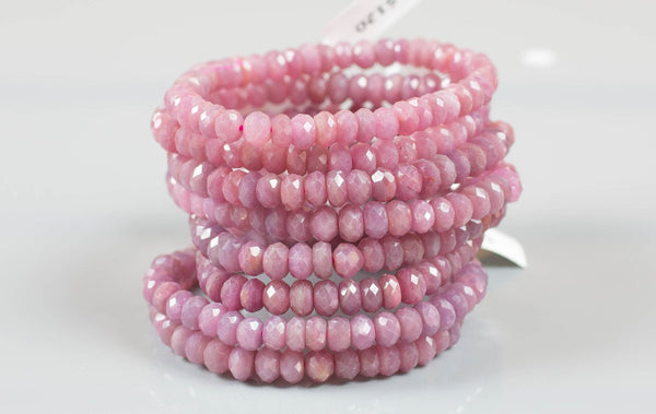 Natural Ruby strechy bracelet AA quality, 7 inches, one size fits all 7-8mm- Stackable Bracelets AAA Quality Gemstone Beads