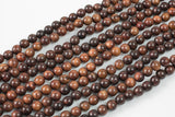 Natural Violet Wood. 6mm or 8mm or 10mm Round. Full Strand Gemstone Beads